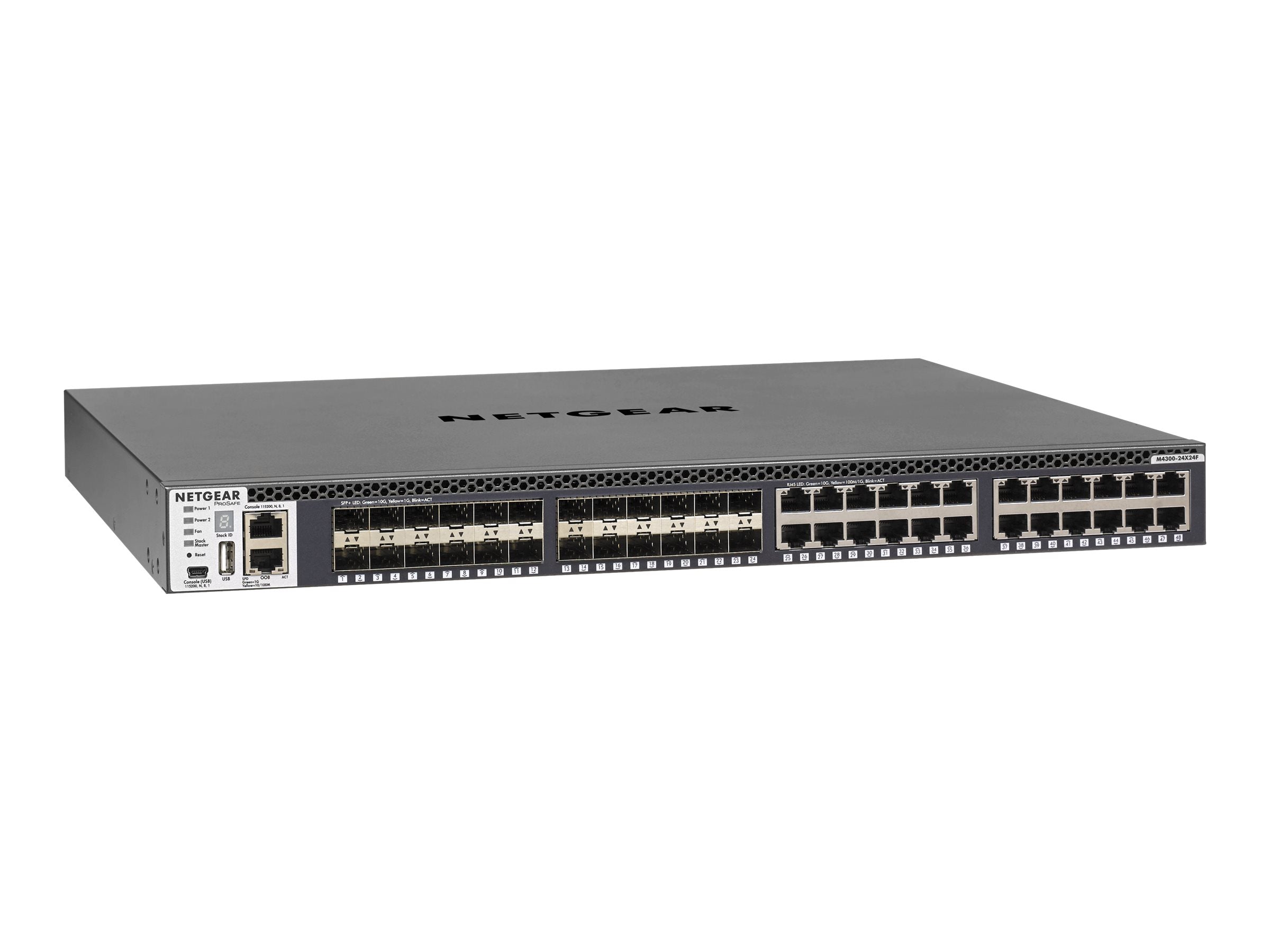 Netgear M4300 48-Port (24X24F) 10GB mgd Switch 1HE Rack Netgear M4300 48-Port (24X24F) 10GB mgd Switch 1HE Rack